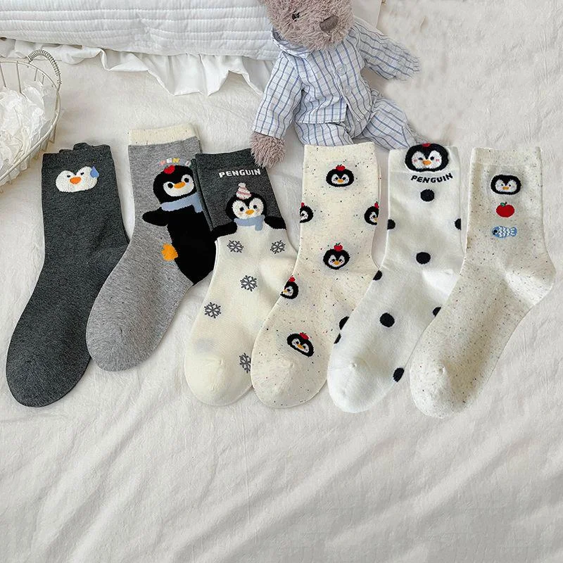 Peanut Penguin Crew Socks