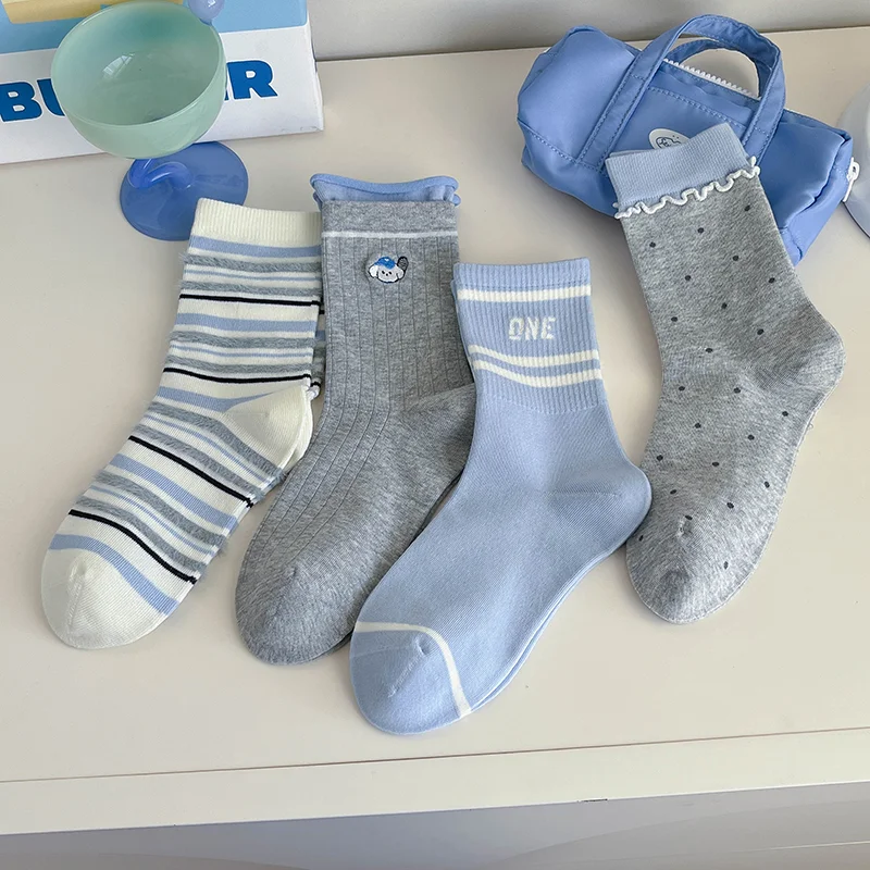 Blue Sea Salt Girls' Crew Socks